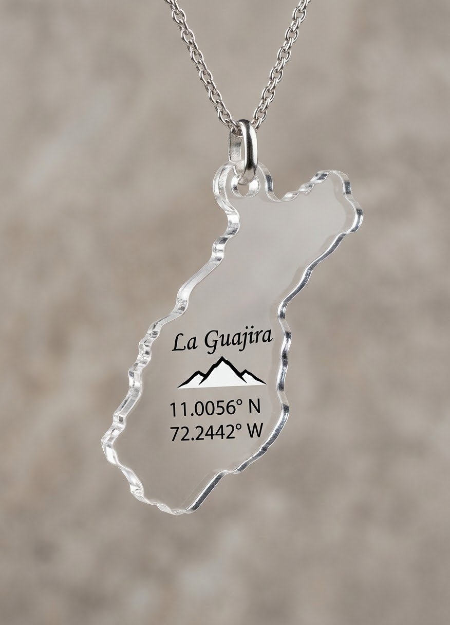 Llavero acrílico personalizado con forma de mapa
